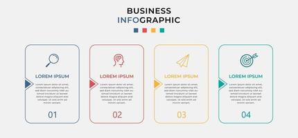 Business infographic design mall vektor med ikoner och fyra fyra alternativ eller steg. kan användas för processdiagram, presentationer, arbetsflödeslayout, banner, flödesschema, infografik