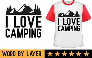 jag kärlek camping svg t skjorta design vektor