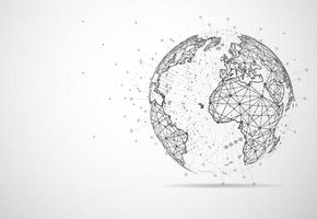 global nätverksanslutning. världskarta punkt och linje sammansättning koncept för global verksamhet. vektor illustration