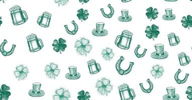 st. Patricks dag uppsättning. hand dragen illustrationer vektor