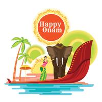 Happy Onam Holiday för South India Festival vektor