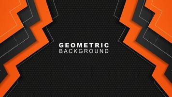 geometrisch Hintergrund im Orange und schwarz mit ein Hexagon Muster Stil, Hintergrund zum offline streamen, Anzeige, Banner, und Andere vektor