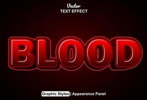 blod text effekt med grafisk stil och redigerbar. vektor