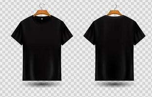 realistisk svart t skjorta attrapp vektor