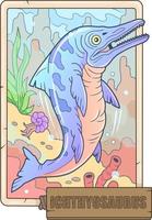 prähistorisch Marine Dinosaurier Ichthyosaurier, Illustration Design vektor