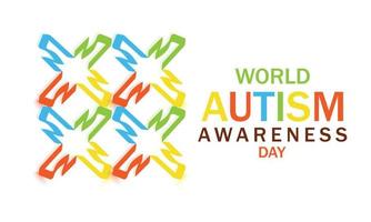 Welt Autismus Bewusstsein Tag April 2. Vorlage zum Hintergrund, Banner, Karte, Poster vektor