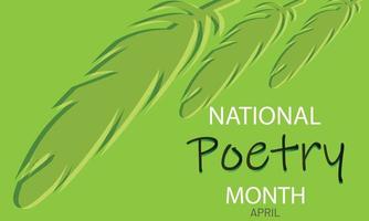 April ist National Poesie Monat. Vorlage zum Hintergrund, Banner, Karte, Poster vektor