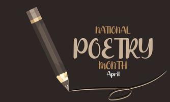 april är nationell poesi månad. mall för bakgrund, baner, kort, affisch vektor