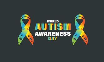 Welt Autismus Bewusstsein Tag April 2. Vorlage zum Hintergrund, Banner, Karte, Poster vektor