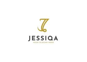 Brief j minimalistisch Logo mit sauber und elegant Linien Stil Design Vektor Illustration