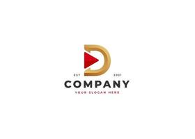 kreativ brev d lyx gyllene logotyp design begrepp. första symbol för företags- företag identitet. alfabet vektor element