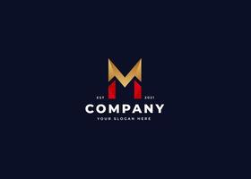 kreativ Brief m Luxus golden Logo Design Konzept. Initiale Symbol zum korporativ Geschäft Identität. Alphabet Vektor Element