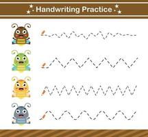 handstil öva spel .lämplig för förskola.pedagogisk sida för barn vektor