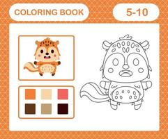 färg sidor tecknad serie djur, utbildning spel för barn ålder 5 och 10 år gammal vektor