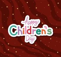 glücklicher Kindertag mit Sternenvektorentwurf vektor