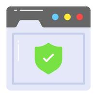 webbsida med skydd skydda, ikon av hemsida säkerhet i trendig stil vektor