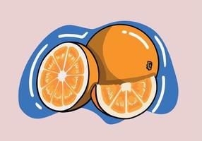 orange frukt samling. en uppsättning av orange frukt ikoner, skivor, orange skära i halv, cirklar.vektor illustration av grapefrukt för reklam, social nätverk, webbplatser. vektor