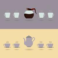 kaffekanna med koppar som illustration vektor
