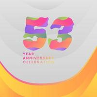 53 Jahre Jahrestag Feier. abstrakt Zahlen mit bunt Vorlagen. eps 10. vektor