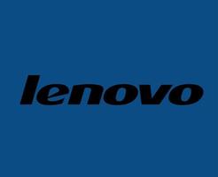 Lenovo Marke Logo Telefon Symbol Name schwarz Design China Handy, Mobiltelefon Vektor Illustration mit Blau Hintergrund