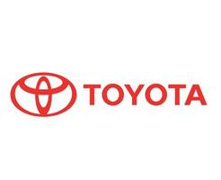 Toyota Logo Marke Auto Symbol mit Name rot Design Japan Automobil Vektor Illustration