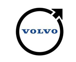 volvo logotyp varumärke bil symbol svart med namn blå design svenska bil vektor illustration