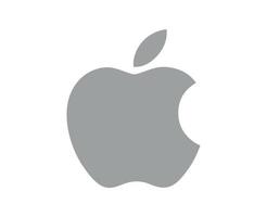 äpple varumärke logotyp telefon symbol grå design mobil vektor illustration