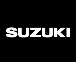 Suzuki Marke Logo Auto Symbol Name Weiß Design Japan Automobil Vektor Illustration mit schwarz Hintergrund