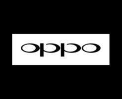 oppo varumärke logotyp telefon symbol design kinesisk mobil vektor illustration svart och vit