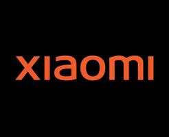 xiaomi Marke Logo Telefon Symbol Orange Name Design Chinesisch Handy, Mobiltelefon Vektor Illustration mit schwarz Hintergrund