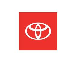 Toyota logotyp varumärke bil symbol röd och vit design japan bil vektor illustration