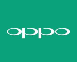 oppo logotyp varumärke telefon symbol vit design kinesisk mobil vektor illustration med grön bakgrund