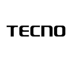 tecno varumärke logotyp telefon symbol namn svart design kinesisk mobil vektor illustration