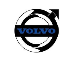 volvo varumärke logotyp bil symbol svart med namn blå design svenska bil vektor illustration