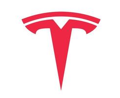 Tesla Marke Logo Auto Symbol rot Design USA Automobil Vektor Illustration