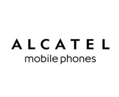 alcatel logotyp varumärke telefon symbol svart design mobil vektor illustration