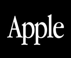 Apfel Marke Logo Telefon Symbol Name Weiß Design Handy, Mobiltelefon Vektor Illustration mit schwarz Hintergrund