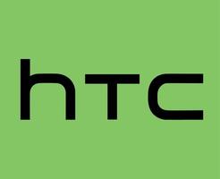 htc Marke Logo Telefon Symbol Name schwarz Design Taiwan Handy, Mobiltelefon Vektor Illustration mit Grün Hintergrund