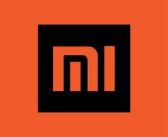 xiaomi Logo Marke Telefon Symbol Design Chinesisch Handy, Mobiltelefon Vektor Illustration schwarz und Orange