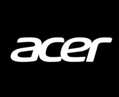acer varumärke logotyp telefon symbol vit design taiwan mobil vektor illustration med svart bakgrund