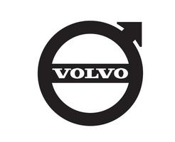 volvo logotyp varumärke bil symbol med namn svart design svenska bil vektor illustration