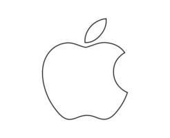 äpple logotyp varumärke telefon symbol svart design mobil vektor illustration