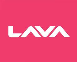 lava logotyp varumärke telefon symbol vit design Indien mobil vektor illustration med rosa bakgrund