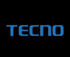 tecno Marke Logo Telefon Symbol Name Blau Design Chinesisch Handy, Mobiltelefon Vektor Illustration mit schwarz Hintergrund