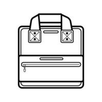 einfach linear weiblich Reise Tasche Symbol auf Weiß Hintergrund. stilvoll Damen Tasche zum Reise und Unterlagen. Abzeichen, Emblem, Logo zum Apps und Webseiten. Vektor Illustration