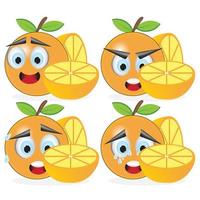 Orange Emoticon und Illustration auf Weiß Hintergrund vektor