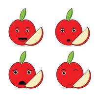 vektor emoji äpple vit bakgrund