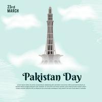 Lycklig pakistan dag Mars 23 bakgrund för hälsning kort, affisch och baner vektor illustration