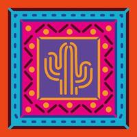 mexikansk kaktus i en färgglad ram vektor