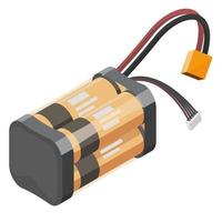 li Ion Lithium Ion Pack fpv Drohne und Auto und Boot Hobby rc Spielzeug Produkte zum Radio Steuerung Spielzeug Batterie Illustration isometrisch isoliert Vektor